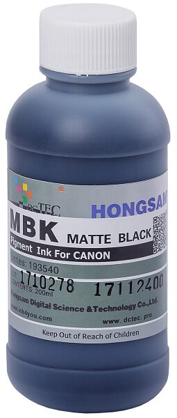Чернила DCTec (MBK) Matte Black для Canon ТМ 200/300 Pigment (200 ml) - фото 4533
