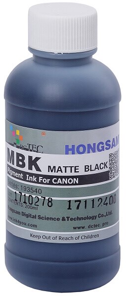 Чернила DCTec (MBK) Matte Black для Canon ТМ 200/300 Pigment (200 ml) 193540-MK-200 - фото 4533
