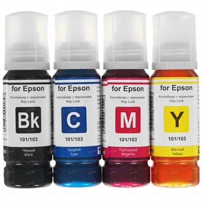 Чернила Revcol для Epson 101/103 комплект 4 цвета Key Lock водные ( 4х70 мл ) 6442